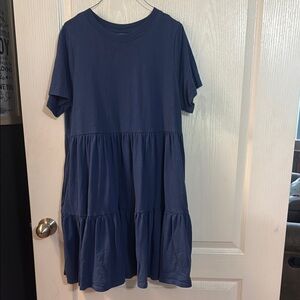Old Navy Blue Tiered Midi Sundress
